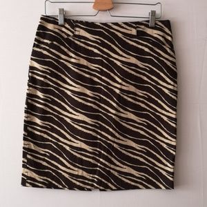 Ellen Tracy Animal Print Skirt Like-New Brown Tan